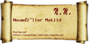 Neumüller Matild névjegykártya